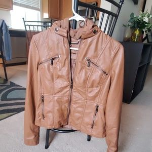 Faux Leather Bomber Jacket